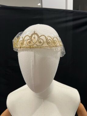 Gold Crystal Scroll Tiara Headband - Elegant Bridal Accessory